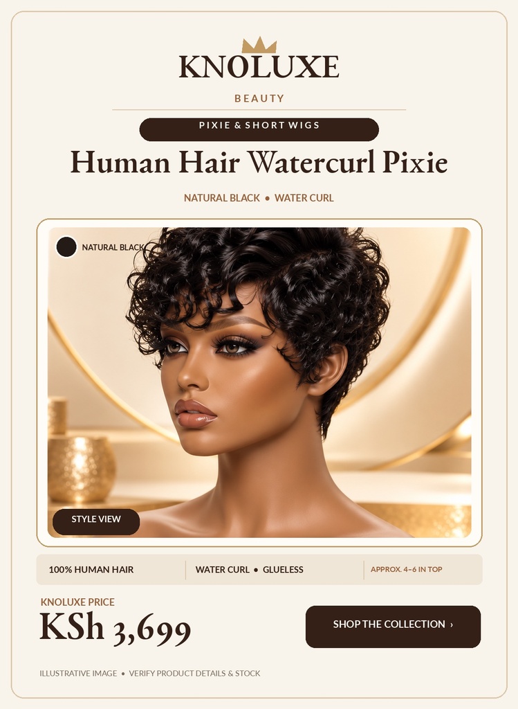 Human Hair Watercurl Pixie