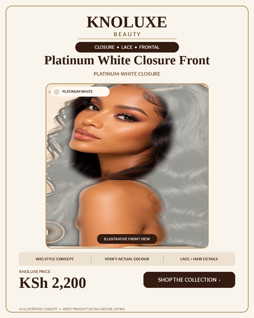 Platinum White Closure Front