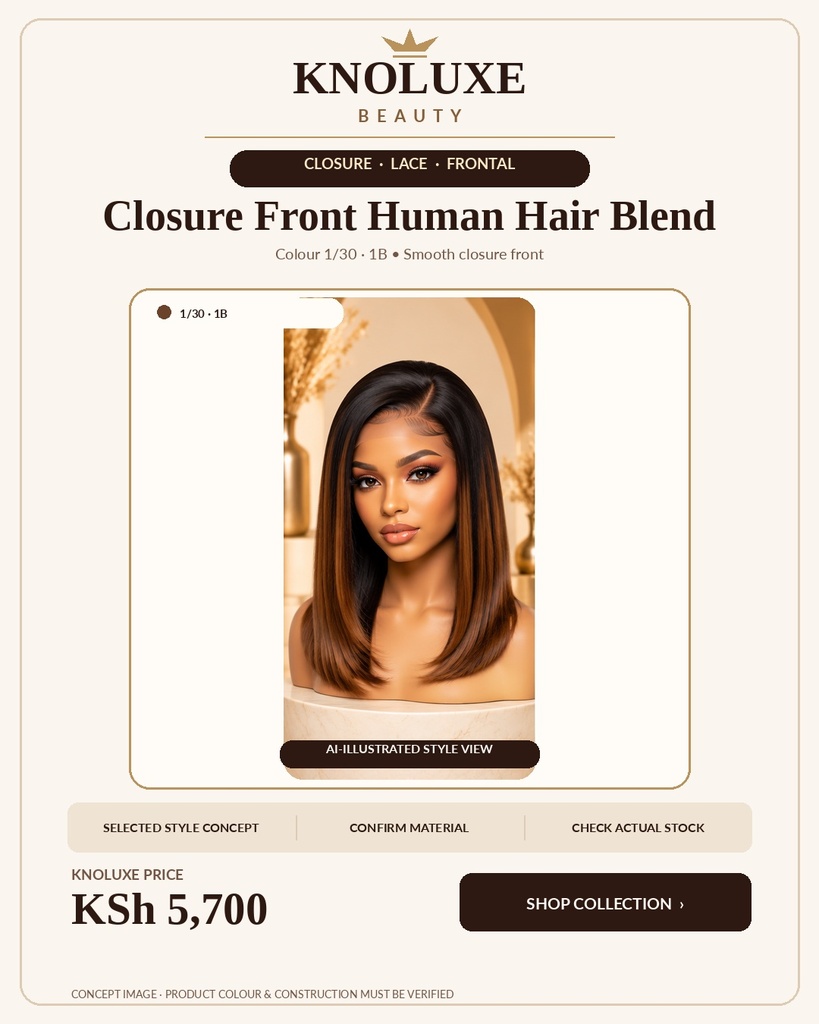 Closure Front Human Hair Blend