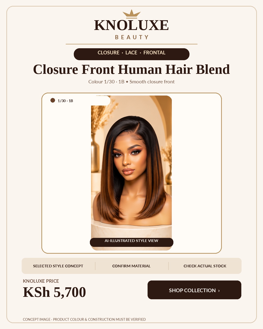 Closure Front Human Hair Blend