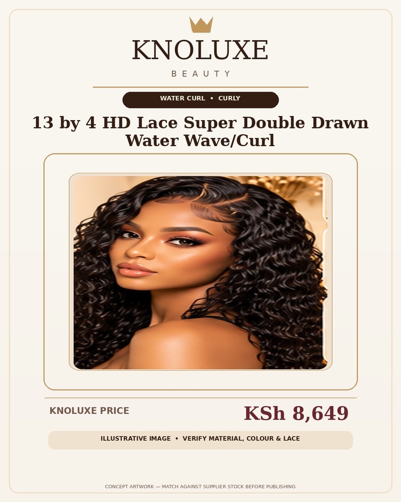 13 by 4 HD Lace Super Double Drawn Water Wave/Curl